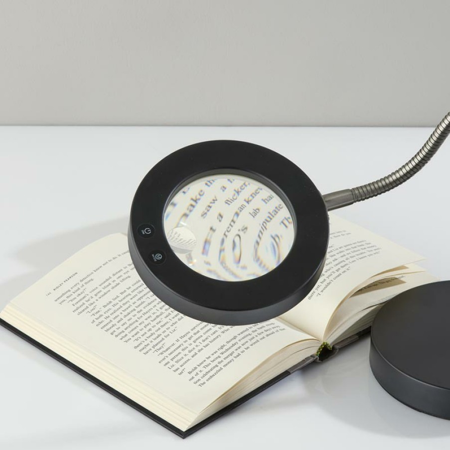 Reading Levenger Lamps & Lighting | In Focus Led Magnifier Desk Light Black