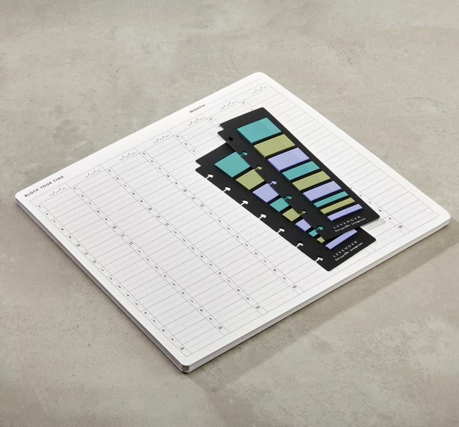 Notebooks & Stationery Levenger Desk Pad & Card Planners | Time Tracker Desk Set