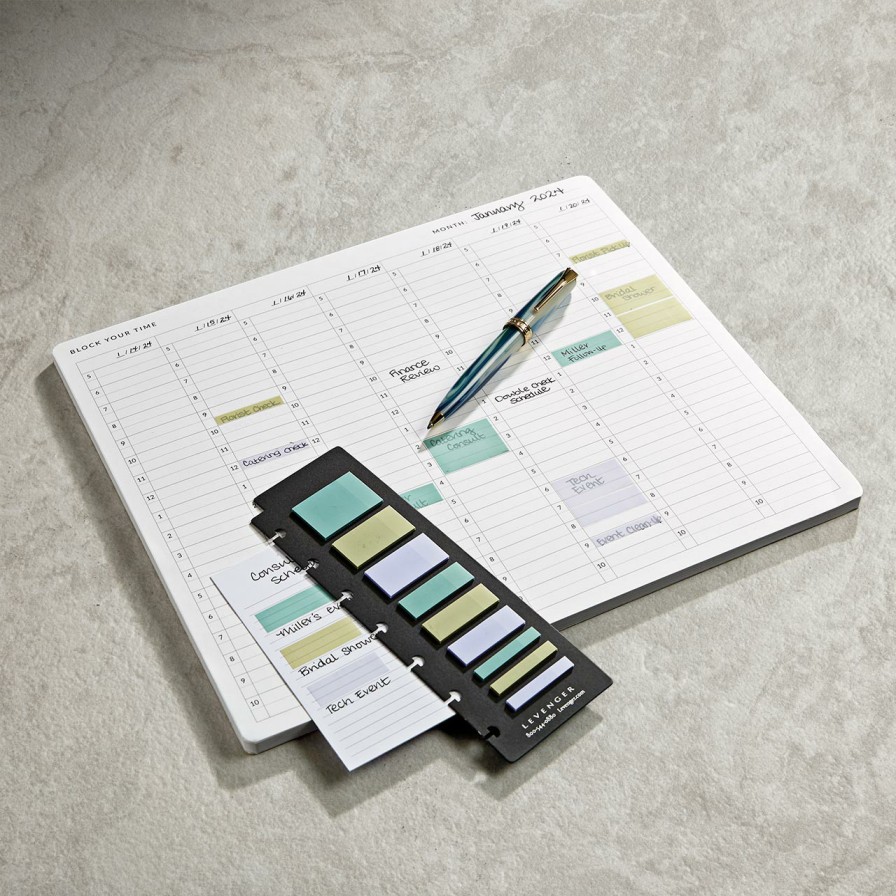 Notebooks & Stationery Levenger Desk Pad & Card Planners | Time Tracker Desk Set