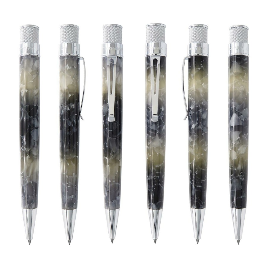 Writing Levenger Rollerball Pens | Retro 51 Tornado Silver Lining Rollerball Pen