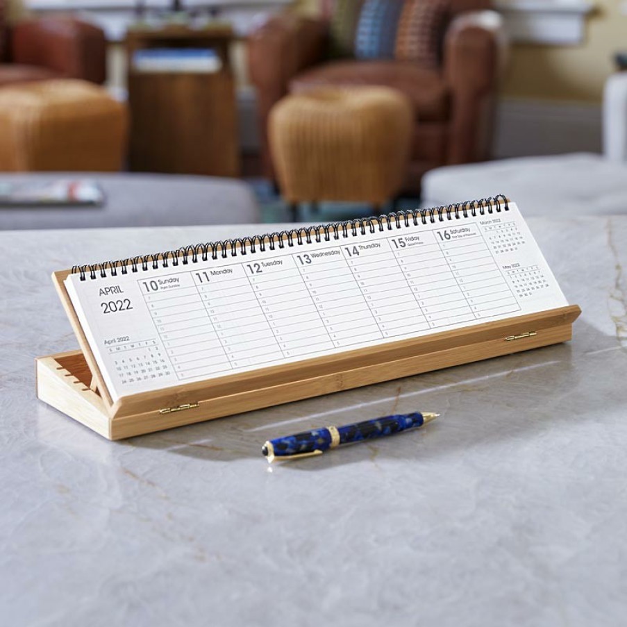 Home & Office Levenger Workspace Organizers | Nantucket Bamboo Calendar Holder Natural