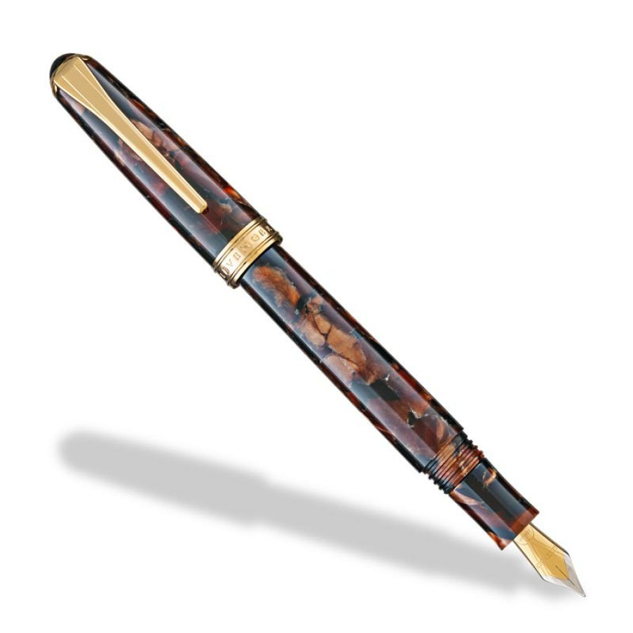 Writing Levenger Fountain Pens | True Writer Classic Golden Dark Tortoise Fountain Pen