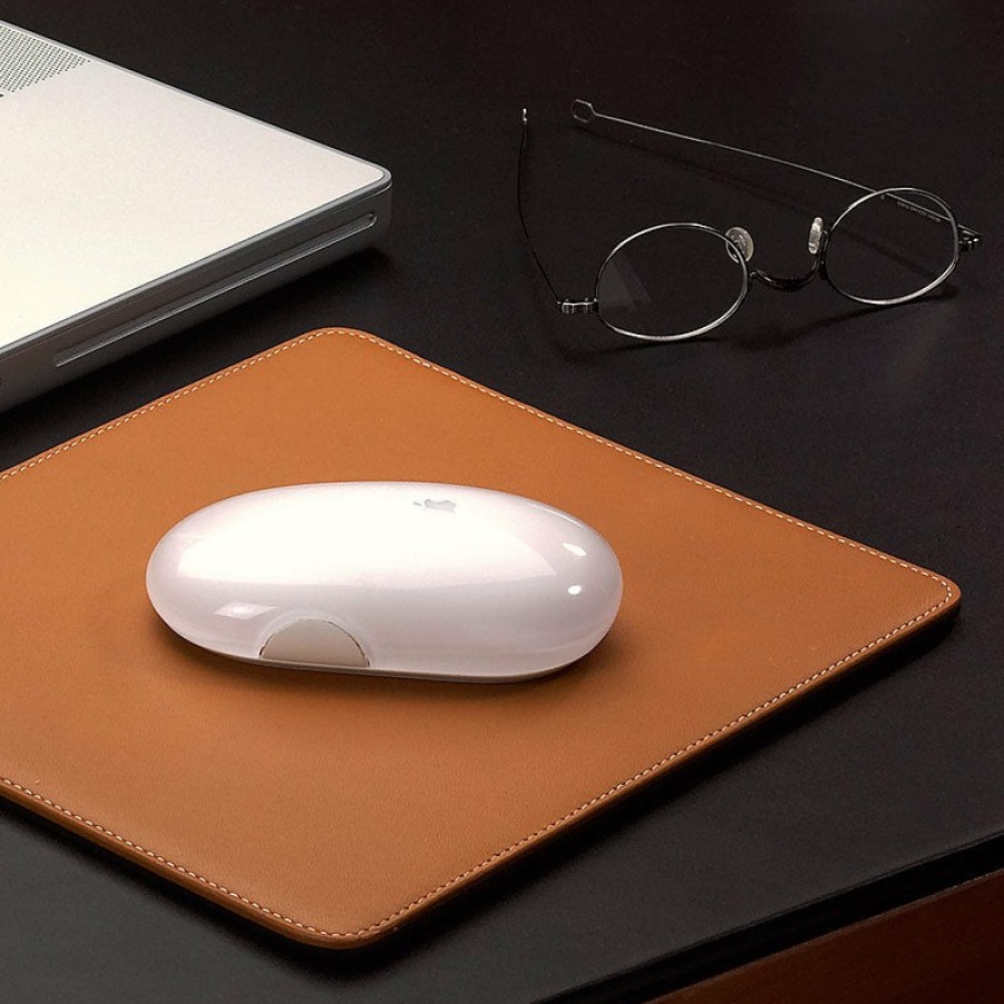 Home & Office Levenger Tech Essentials | Morgan Leather Mouse Pad Tan