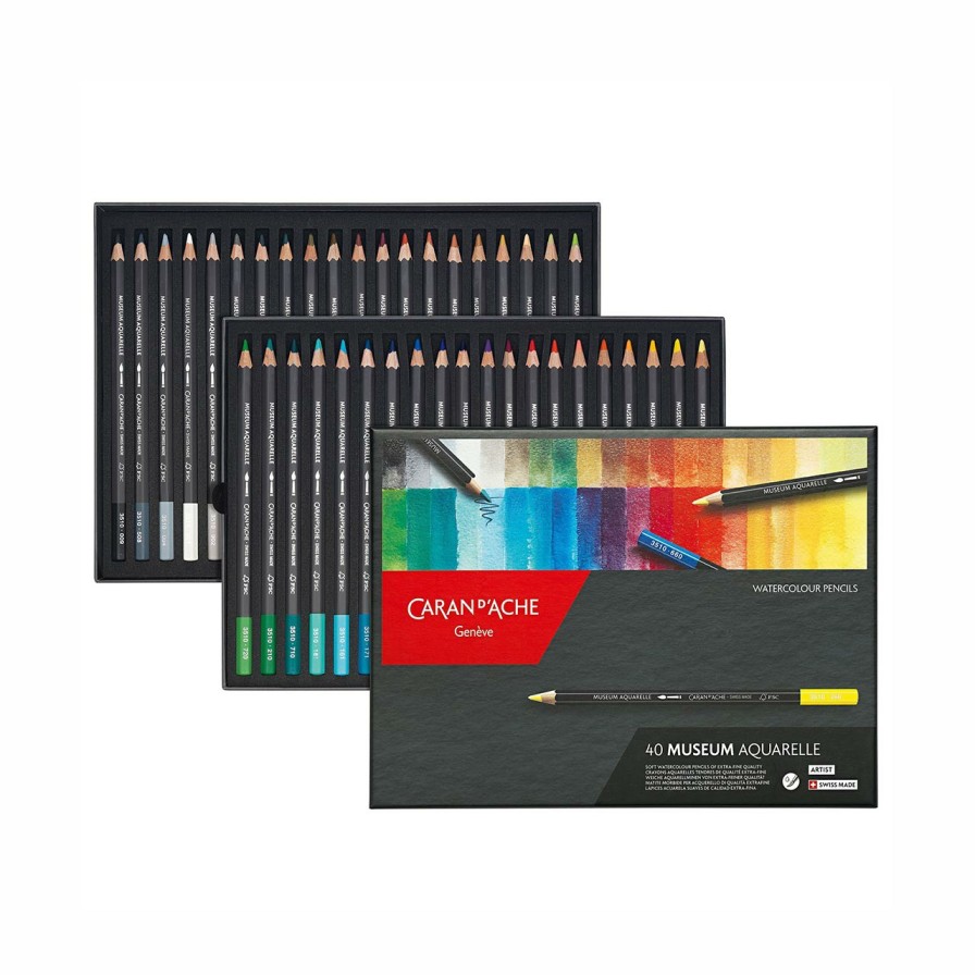 Writing Levenger Caran D'Ache | Caran D'Ache Museum Aquarelle Pencil Set (Set Of 40)