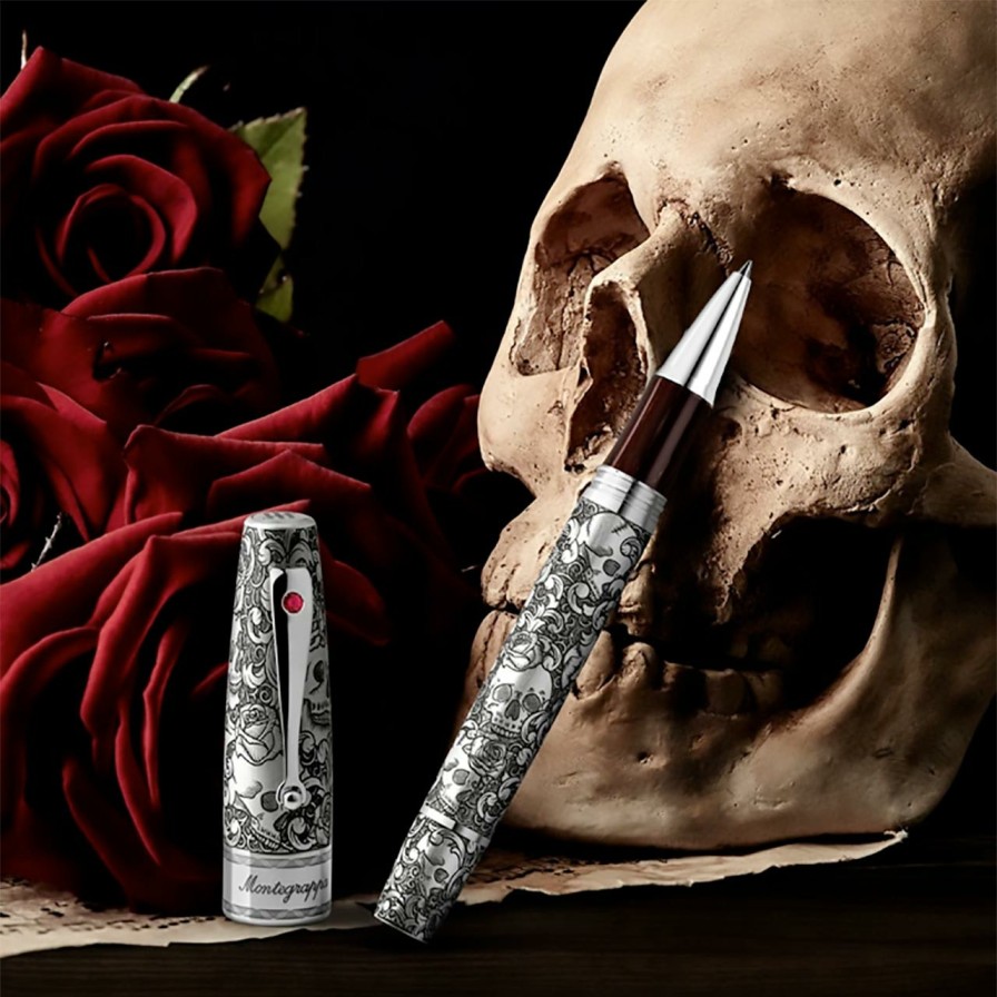 Writing Levenger Montegrappa | Montegrappa Skulls & Roses Rollerball Pen