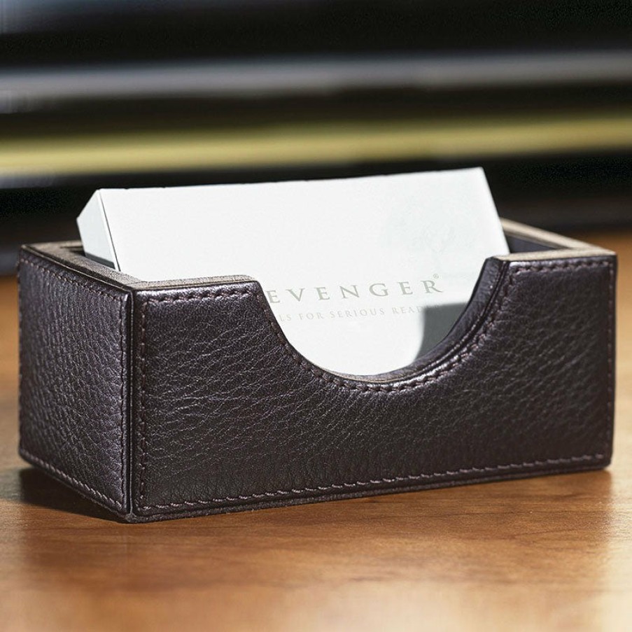 Home & Office Levenger Decor | Bomber Jacket Business Card Holder Mocha