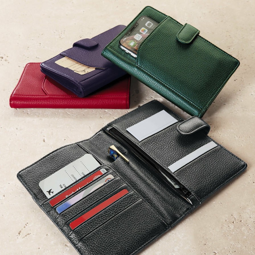 Bags & Accessories Levenger Wallets & Card Cases | Getaway Phone Ticket Wallet