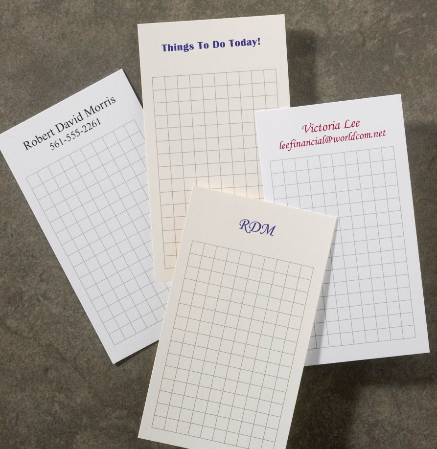 Notebooks & Stationery Levenger Premium Personalized Index Cards | 500 Personalized Wallet Cards, Vertical Grid