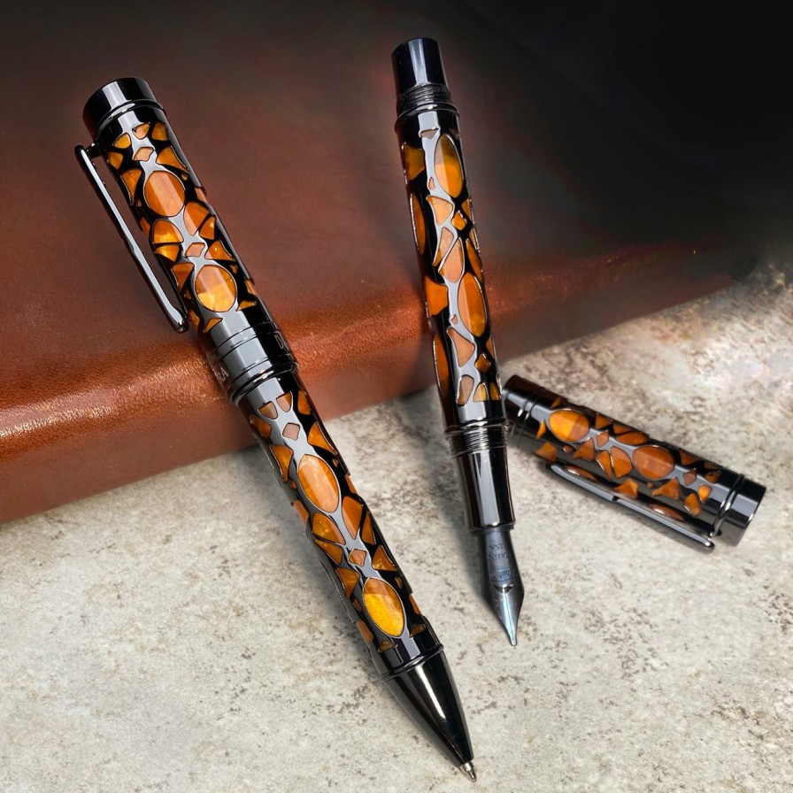 Writing Levenger Fountain Pens | Conklin Endura Deco Crest Fountain Pen