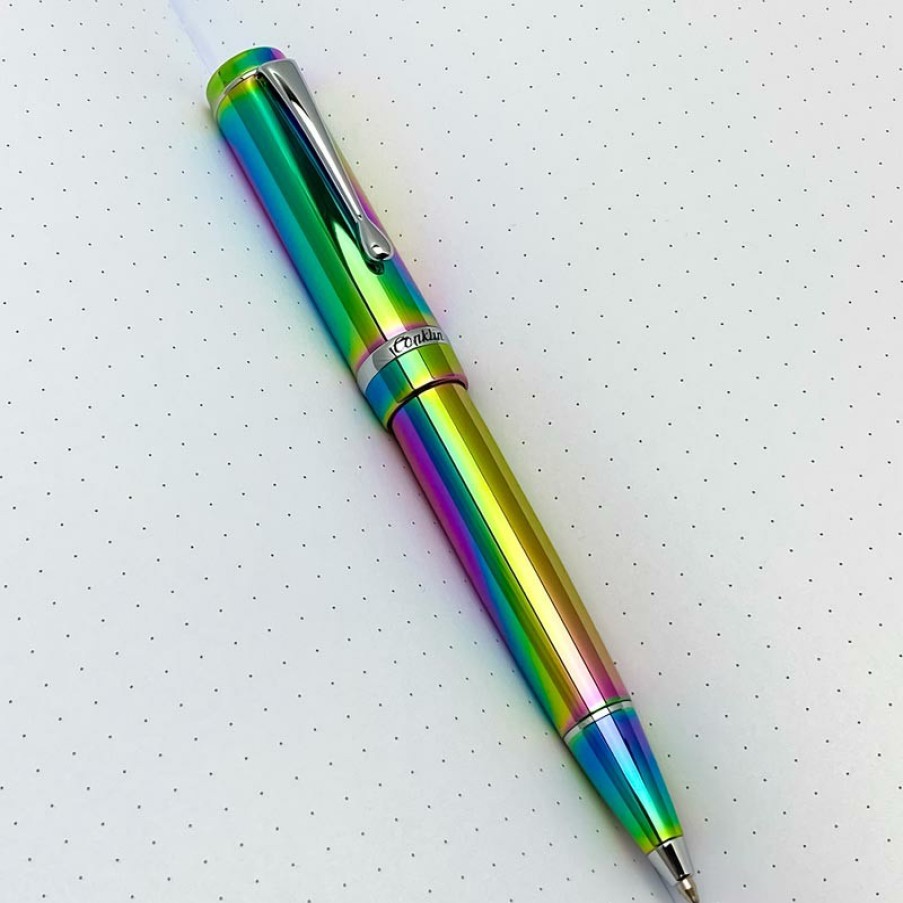 Writing Levenger Conklin | Conklin Duragraph Pvd Rainbow Ballpoint Pen