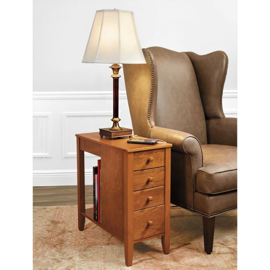 Home & Office Levenger No-Room | Tech Enhanced No-Room-For-A-Table With Drawers Cherry Wood