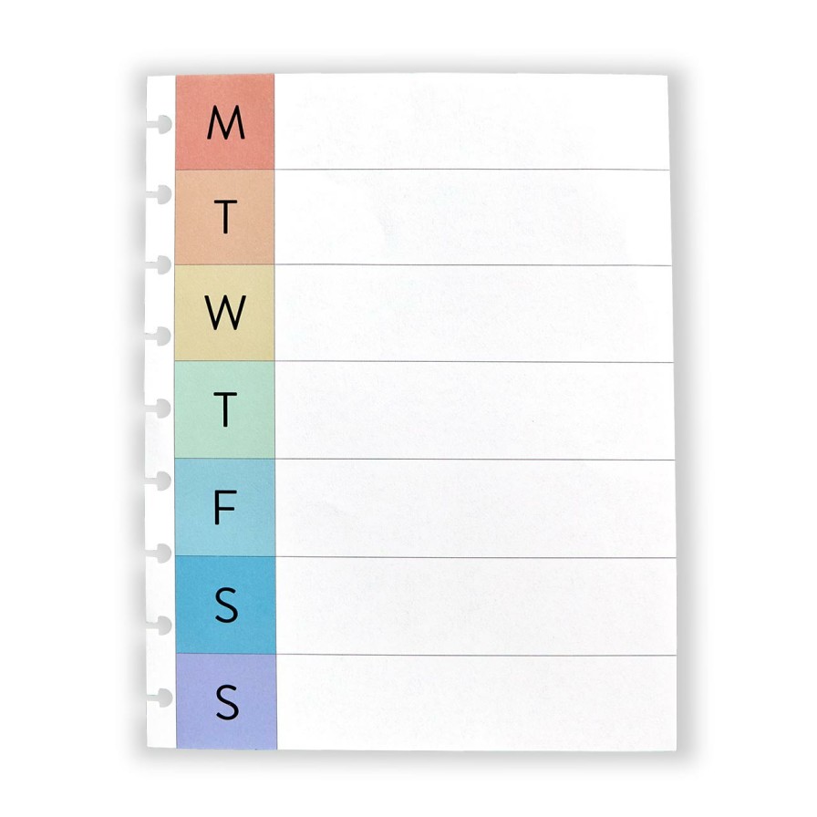 Circa Notebooks Levenger Circa Midway Refills | Circa Midway Vibrant Weekly Refill (100 Sheets)