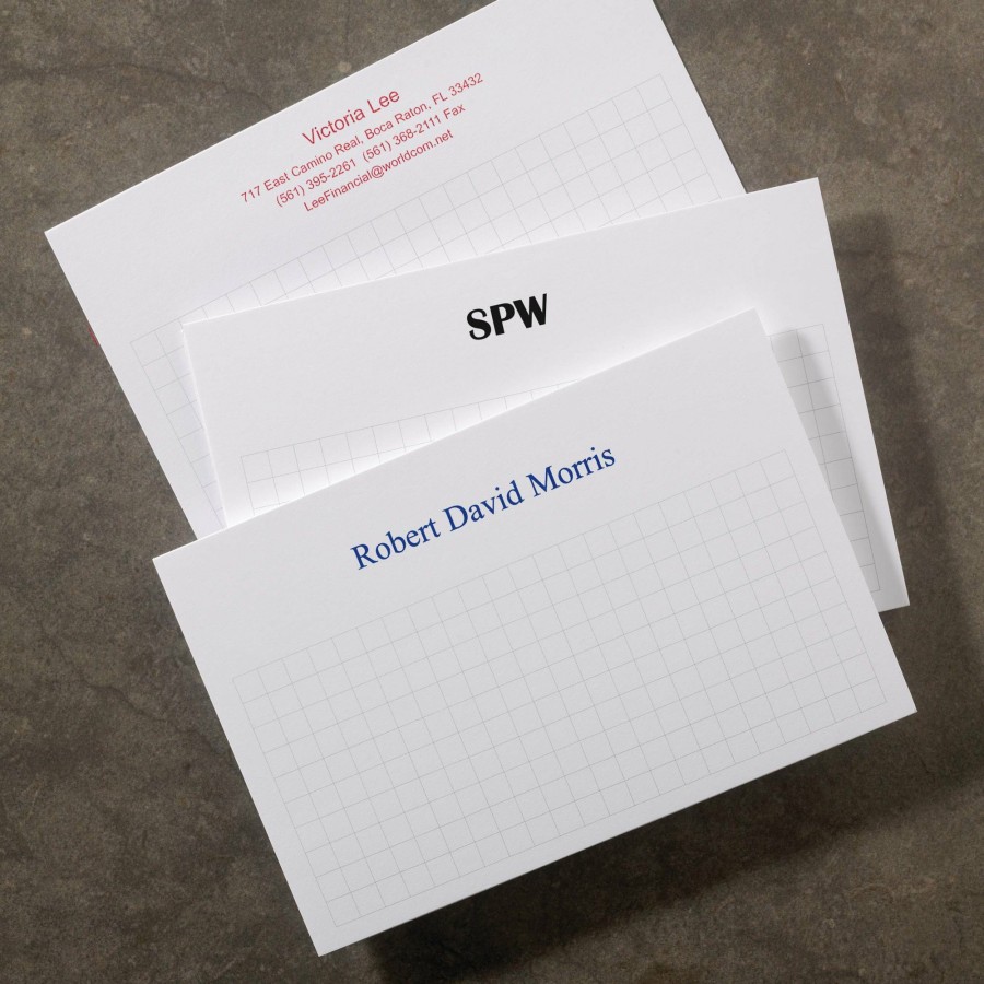 Notebooks & Stationery Levenger Premium Personalized Index Cards | 500 Personalized 4 X 6 Cards, Horizontal Grid