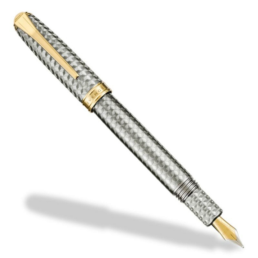 Writing Levenger True Writers | True Writer Two-Tone Herringbone Anniversary Fountain Pen