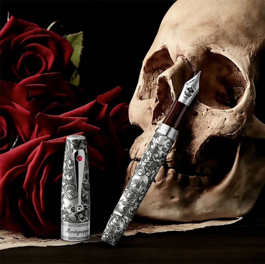 Writing Levenger + 22 More | Montegrappa Skulls & Roses Fountain Pen