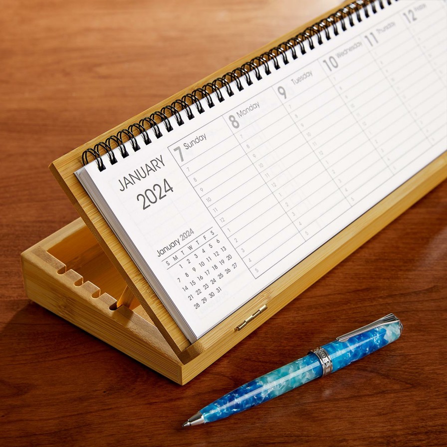 Home & Office Levenger Nantucket Bamboo | Weekly Margin Calendar