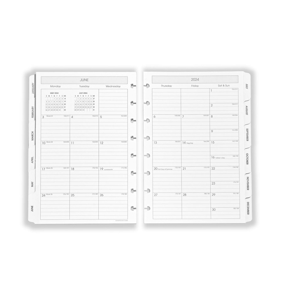 Circa Notebooks Levenger Circa Junior Refills | Circa Monthly Tabs & Pullout Calendar, Junior