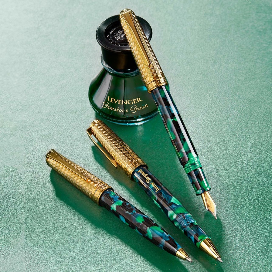 Writing Levenger Rollerball Pens | Levenger Wintergreen Herringbone Pen