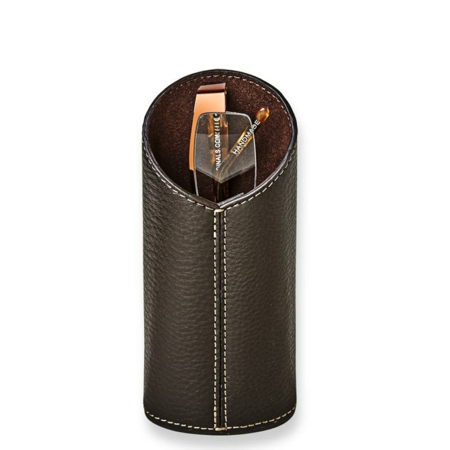 Home & Office Levenger Decor | Trophy Eyeglass Stand In Bomber Jacket Leather Mocha