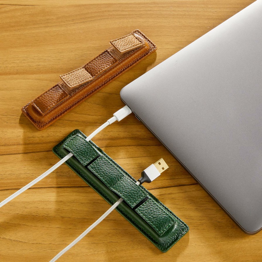 Home & Office Levenger Tech Essentials | Leather Weighted Cord Holder