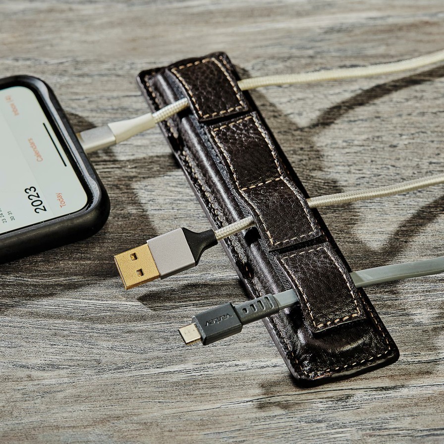 Home & Office Levenger Tech Essentials | Leather Weighted Cord Holder