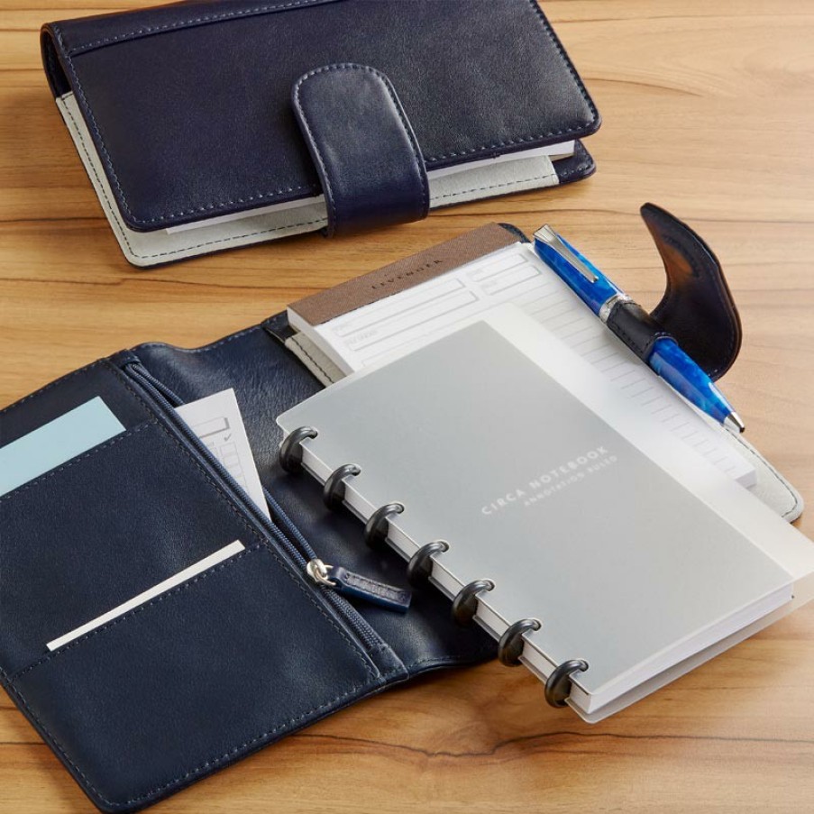 Circa Notebooks Levenger Circa Letter Notebooks | Luxe Midnight Softolio Midnight Blue