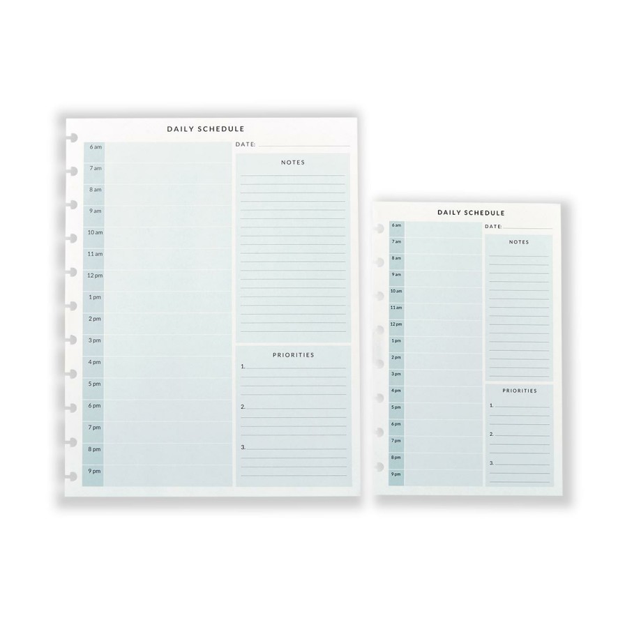 Circa Notebooks Levenger Circa Junior Refills | Circa By-The-Hour Daily Scheduler Refill (100 Sheets)