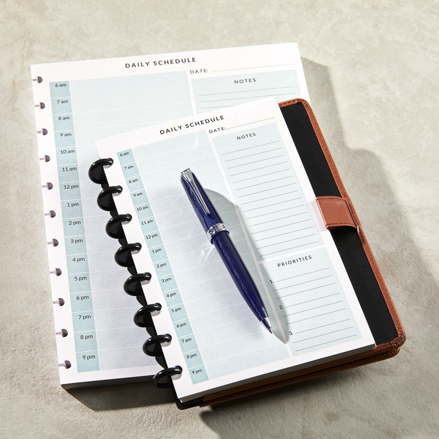 Circa Notebooks Levenger Circa Junior Refills | Circa By-The-Hour Daily Scheduler Refill (100 Sheets)