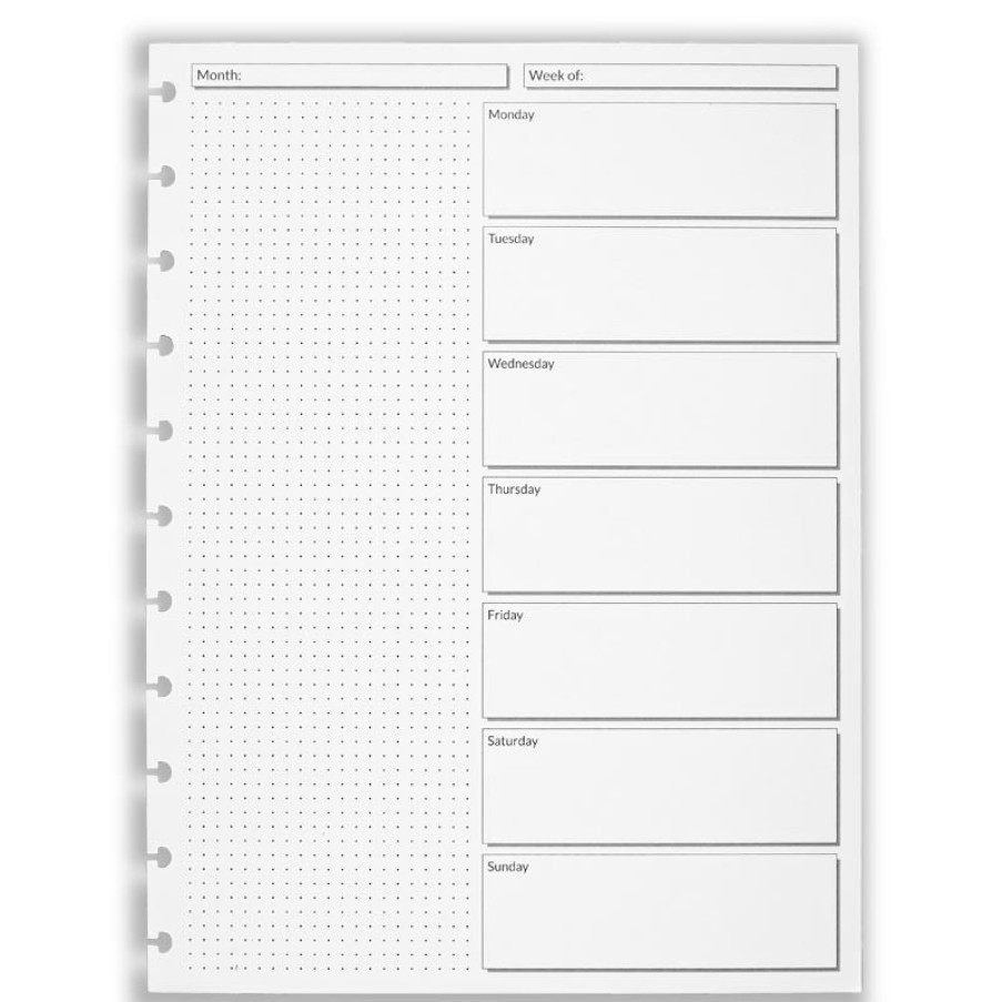 Circa Notebooks Levenger Circa Compact Refills | Circa Start-Anytime Weekly Scheduler Refill (100 Sheets)