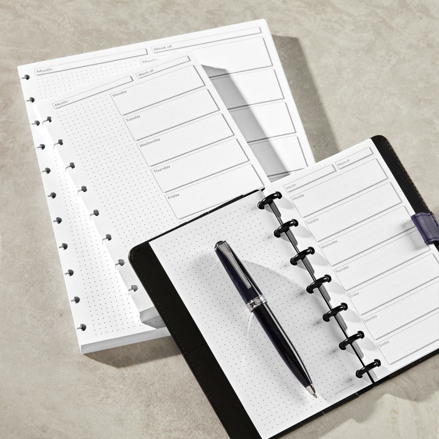 Circa Notebooks Levenger Circa Compact Refills | Circa Start-Anytime Weekly Scheduler Refill (100 Sheets)