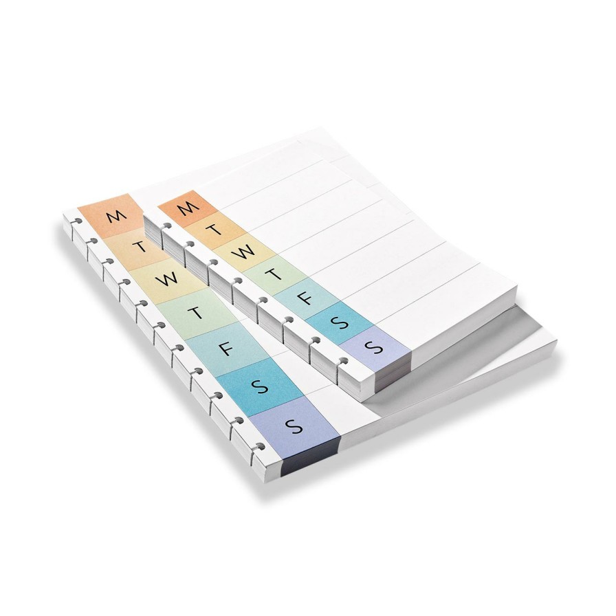 Circa Notebooks Levenger Circa Letter Refills | Circa Vibrant Weekly Calendar Refill (100 Sheets)