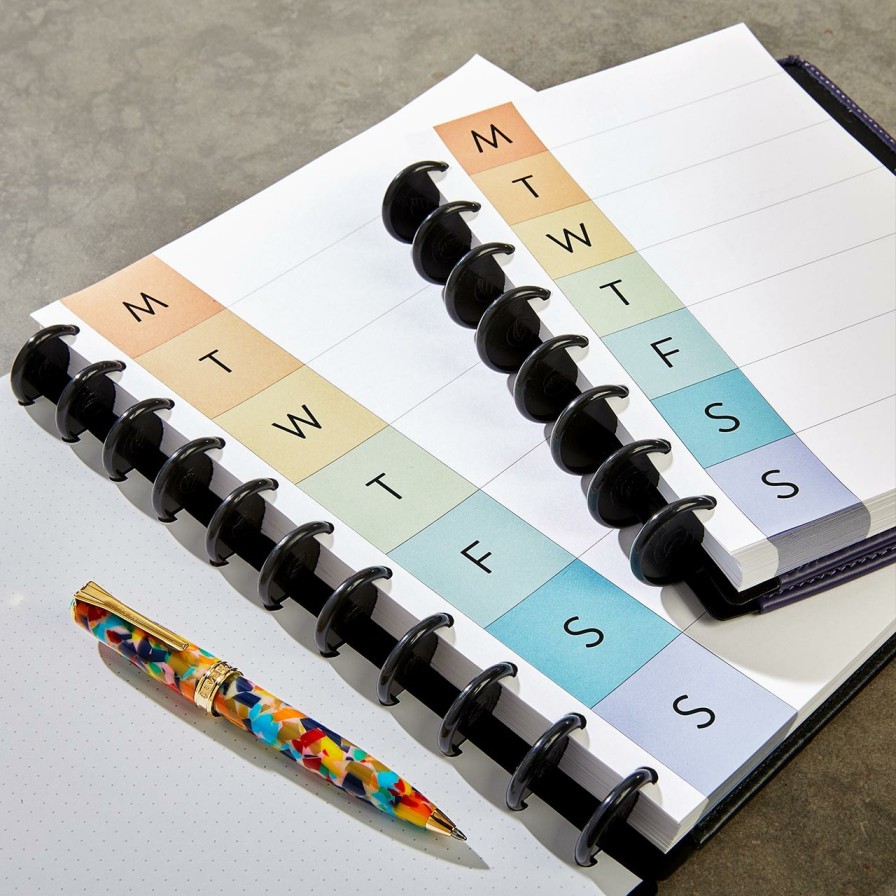 Circa Notebooks Levenger Circa Letter Refills | Circa Vibrant Weekly Calendar Refill (100 Sheets)