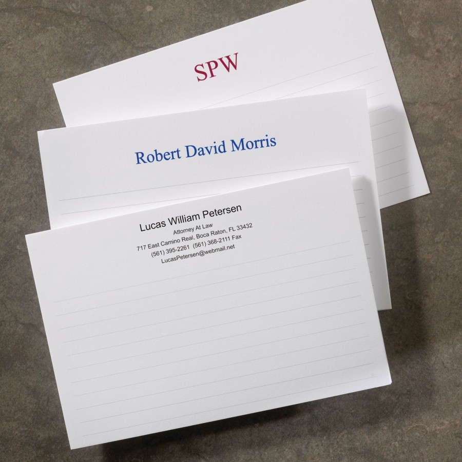 Notebooks & Stationery Levenger Premium Personalized Index Cards | 500 Personalized 4 X 6 Cards, Horizontal Ruled