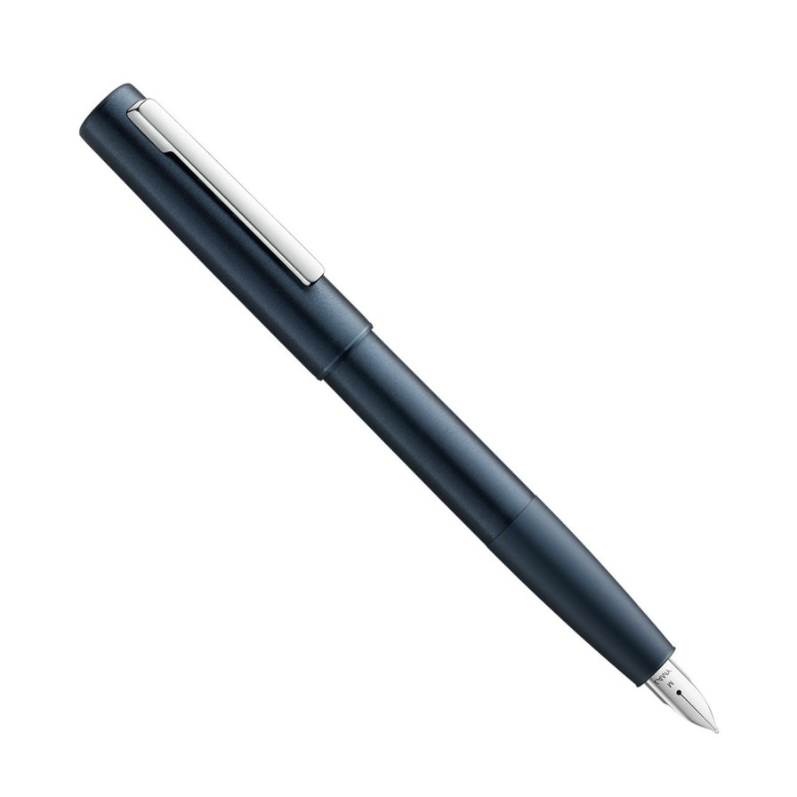 Writing Levenger Lamy | Lamy Aion Deep Dark Blue Fountain Pen