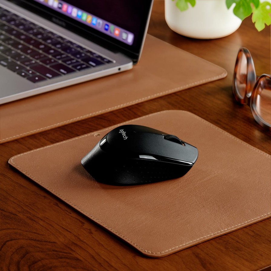 Home & Office Levenger Tech Essentials | Rollaway Leather Mouse Pad Saddle