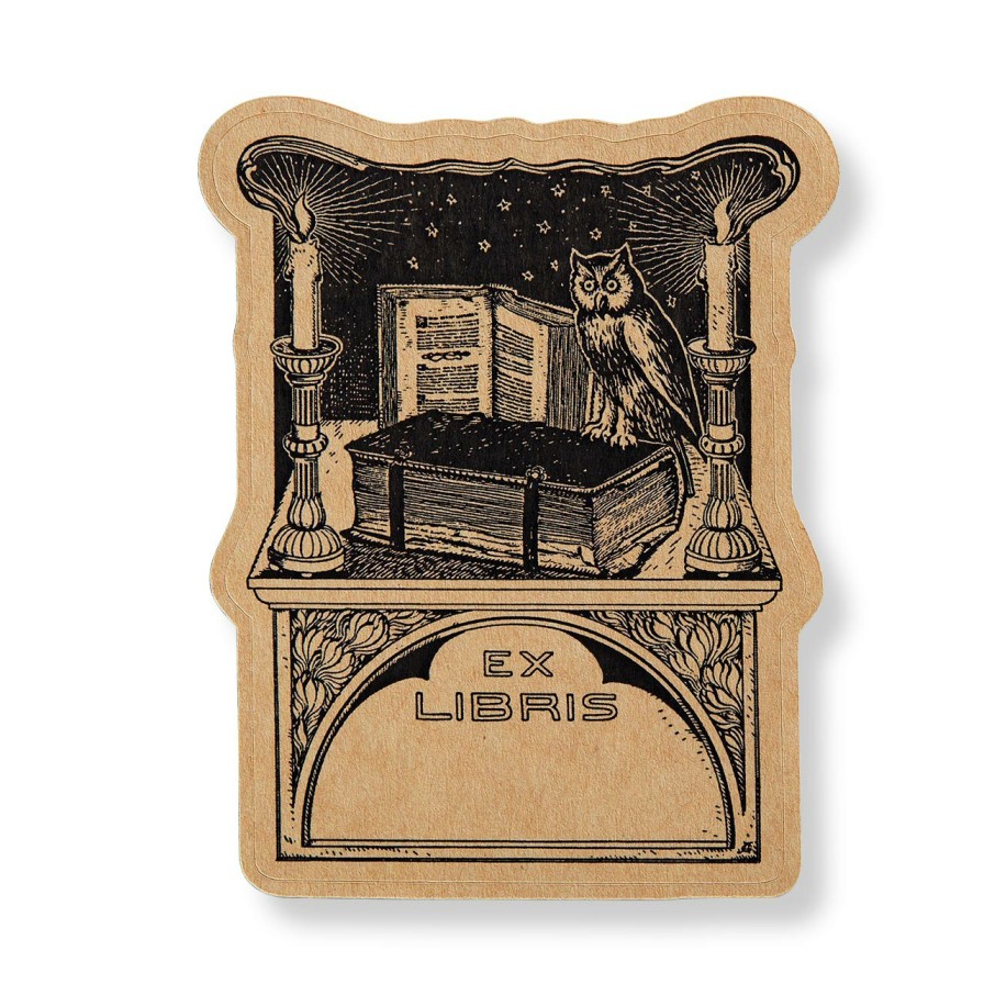 Reading Levenger Bookmarks | Owl In Library Book Plates (Set Of 10)