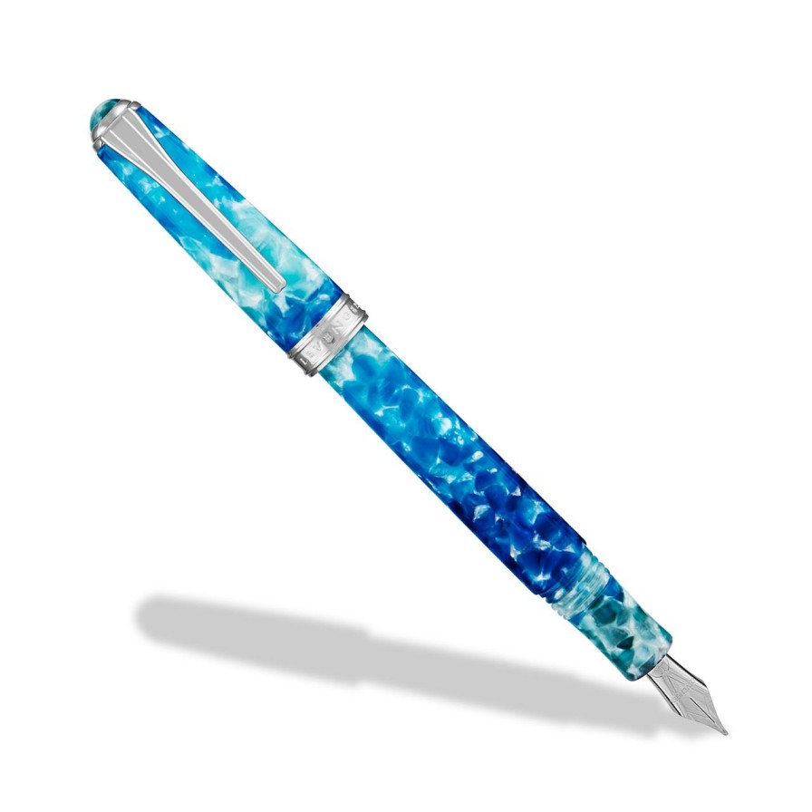 Writing Levenger Levenger Pens | True Writer Classic Blue Grotto Fountain Pen