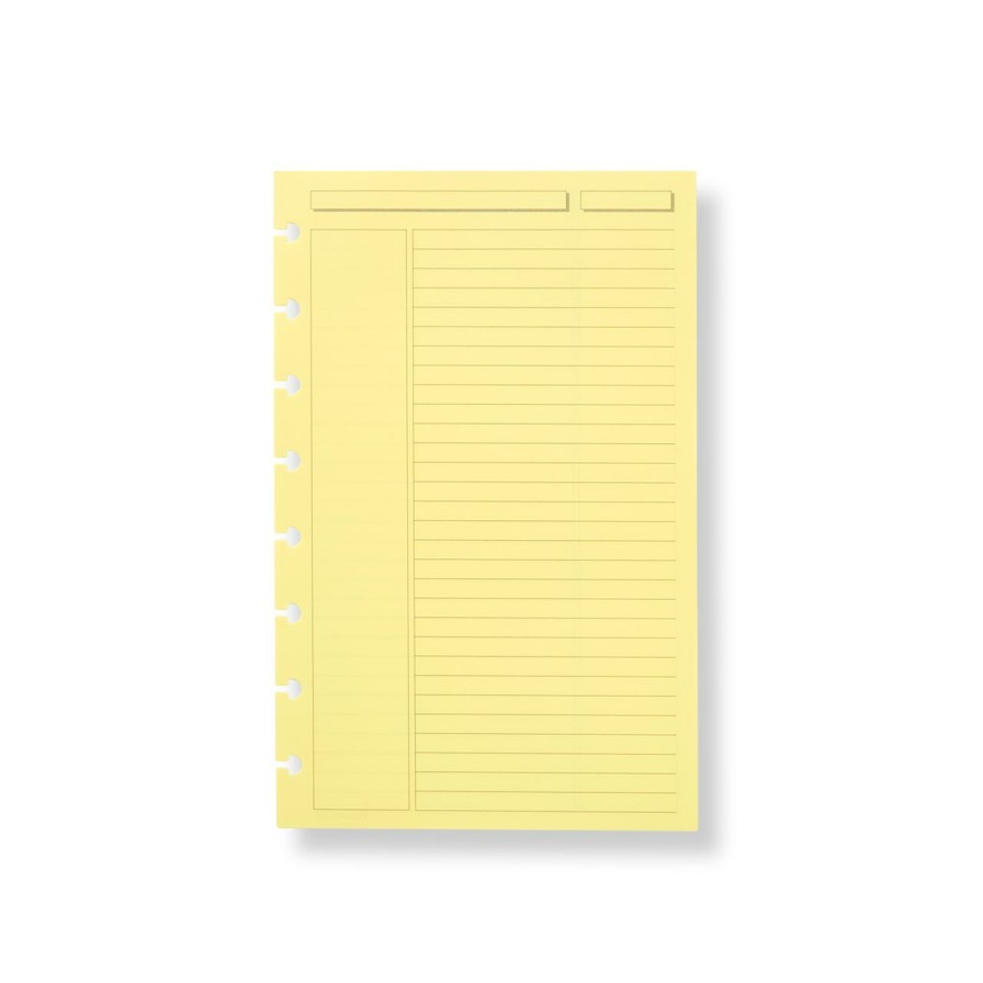 Circa Notebooks Levenger Circa Letter Refills | Circa Yellow Annotation Ruled Refill (300 Sheets)