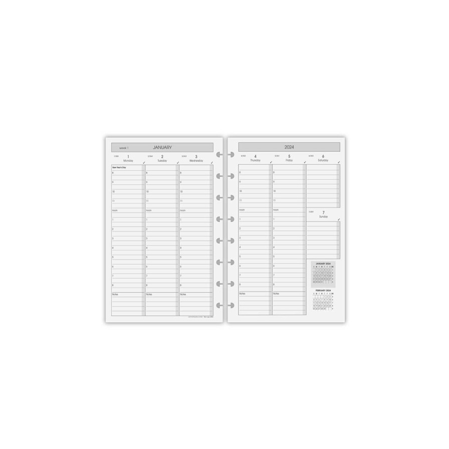 Circa Notebooks Levenger Circa Smartplanners® | Circa Junior Weekly Vertical Format Agenda Refill