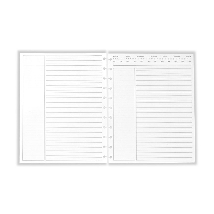 Circa Notebooks Levenger Circa Letter Refills | Circa Perpetual Date Refill (100 Sheets)