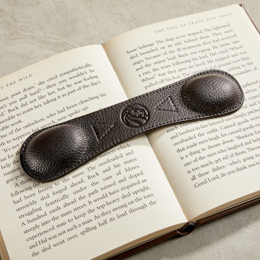 Reading Levenger Bookweights | New York Public Library Book Weight Mocha