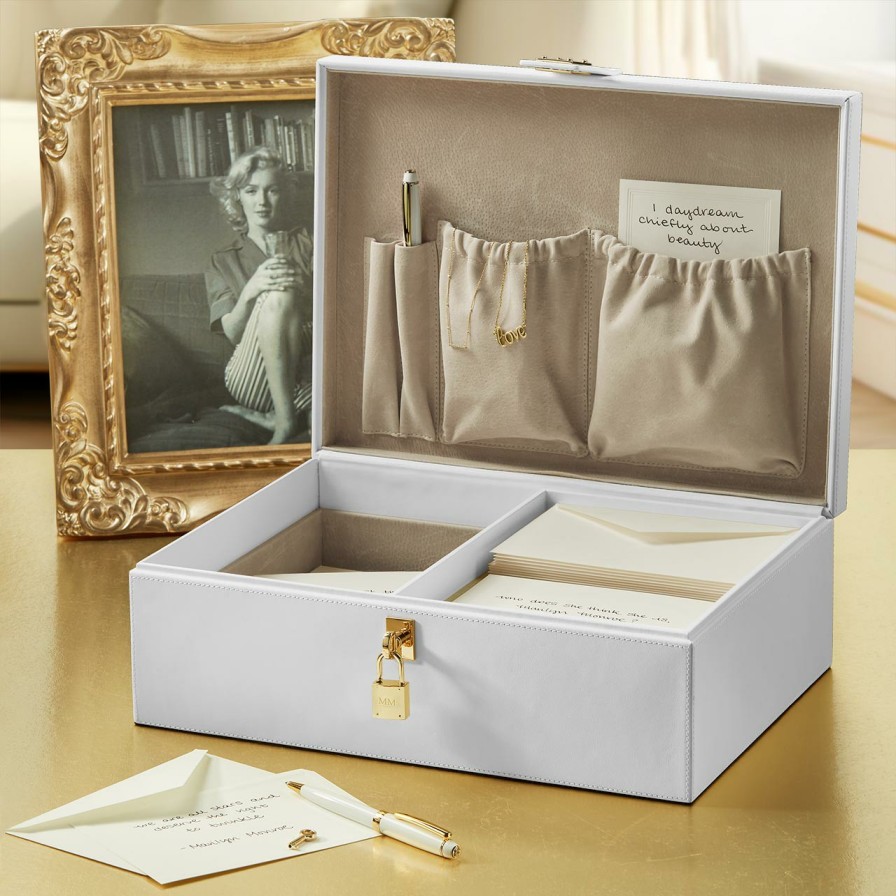 Home & Office Levenger Workspace Organizers | Marilyn Monroe Dream Keeper Box White