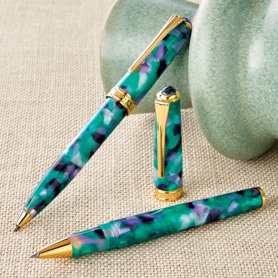 Writing Levenger Rollerball Pens | True Writer Classic Green Mosaic Pen