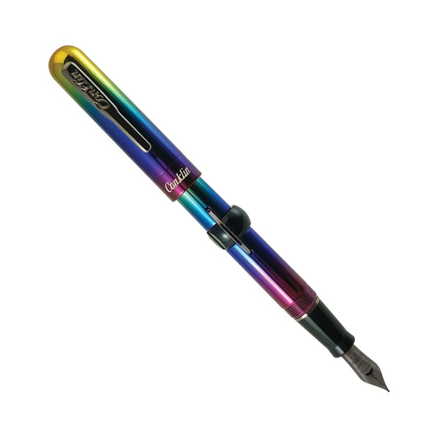 Writing Levenger Conklin | Conklin Mark Twain Crescent Filler Rainbow Fountain Pen