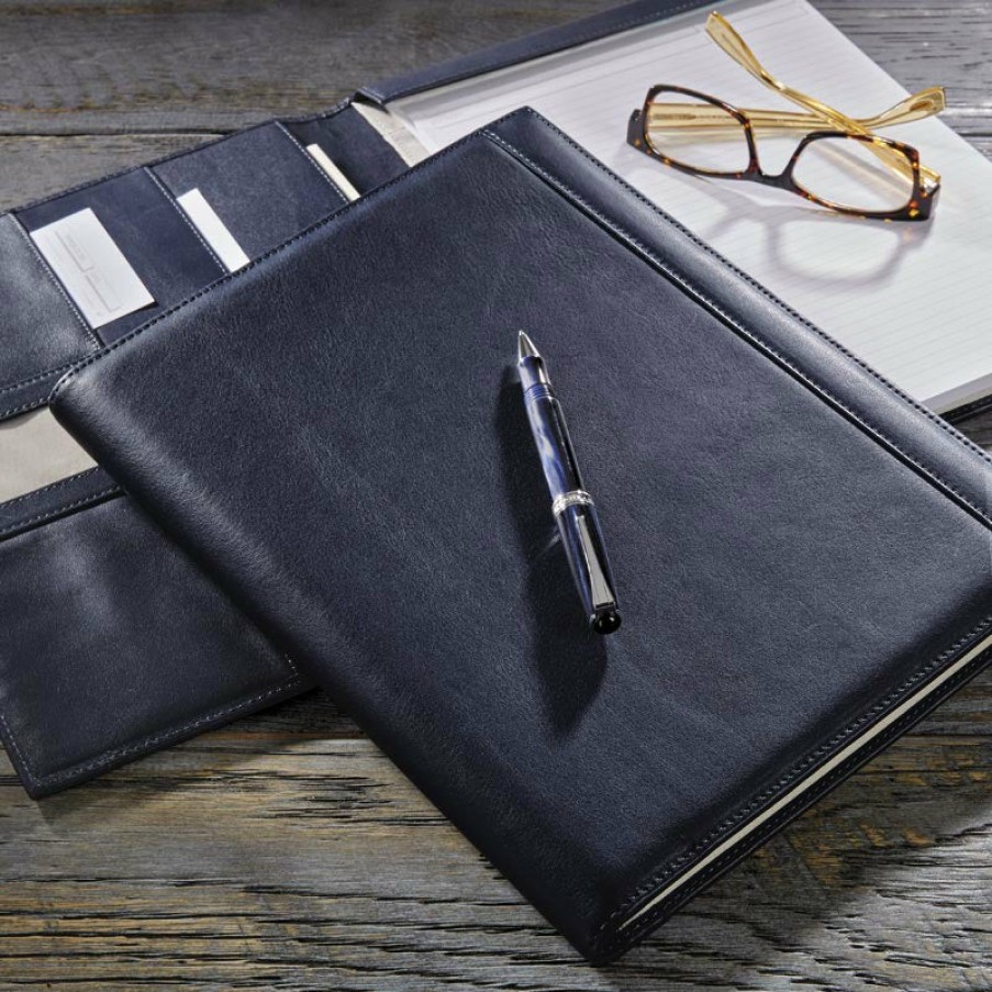 Circa Notebooks Levenger Luxe | Luxe Leather Tyler Folio Midnight Blue