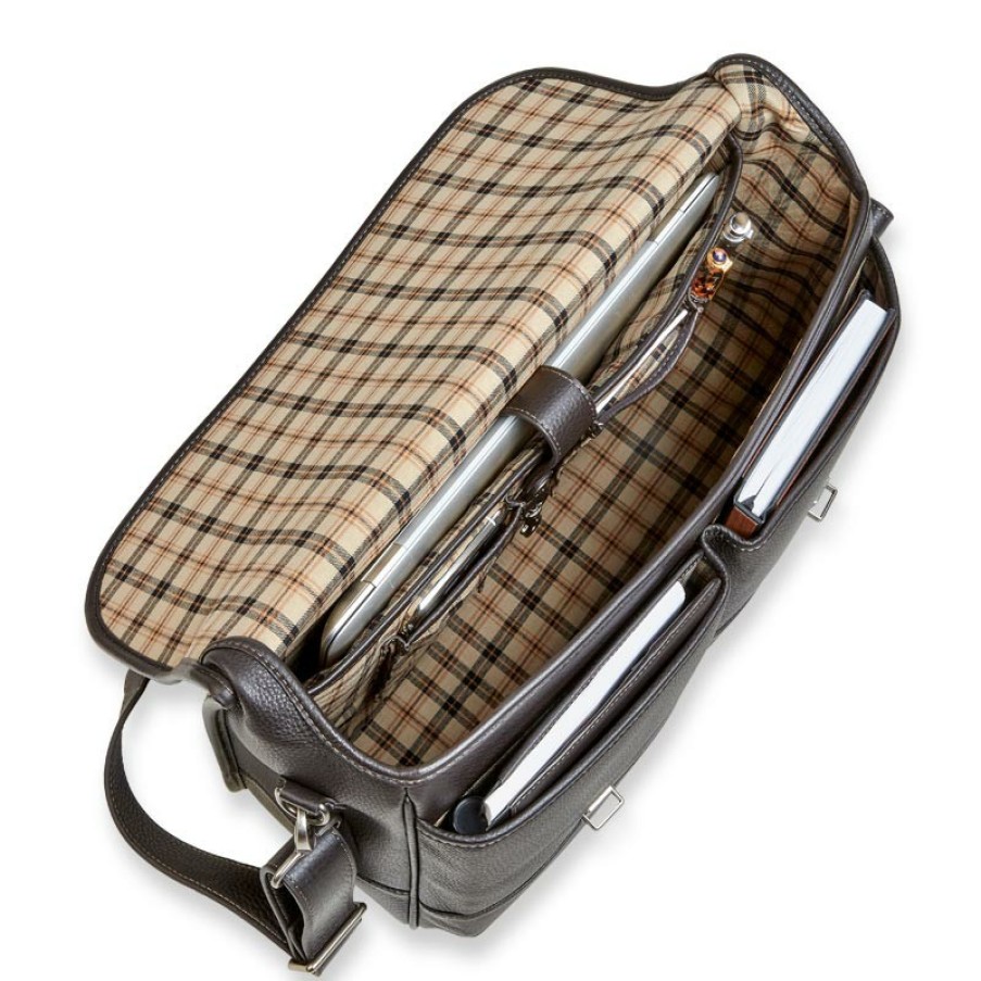 Bags & Accessories Levenger Travel Bags & Accessories | Bomber Jacket Kensington Satchel Mocha