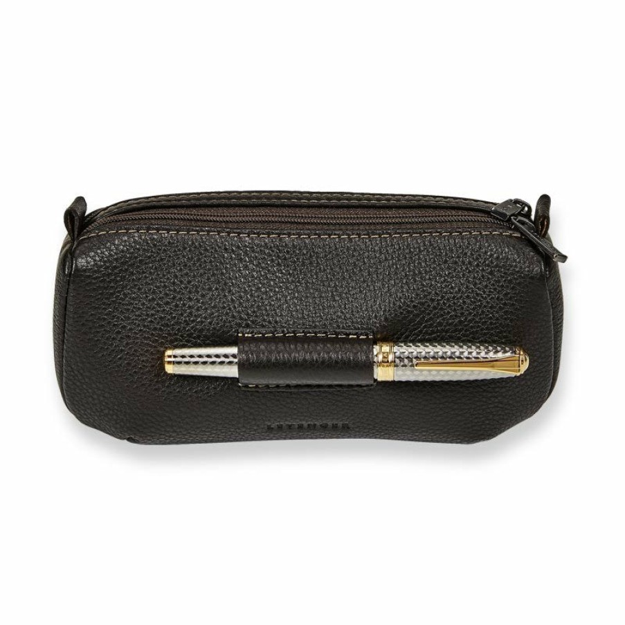 Reading Levenger Professional Eyeglass Cases | Bomber Jacket Double Optic Eyeglass Case Mocha