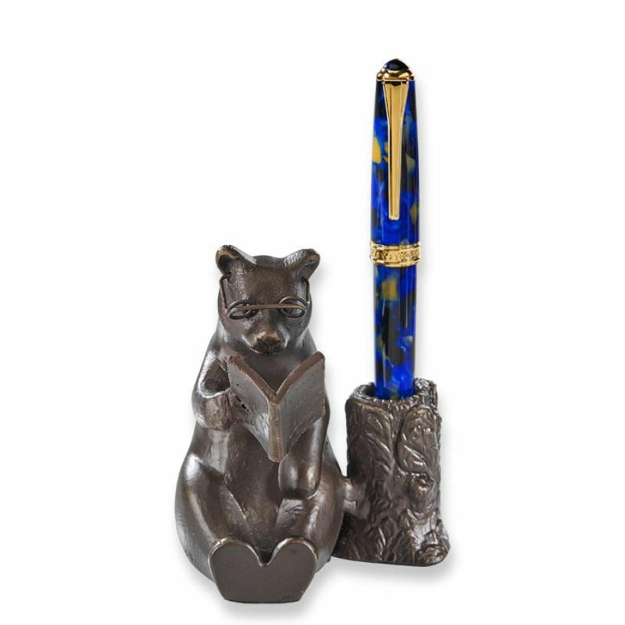 Writing Levenger Cases & Stands | Reading Bear Pen Stand Bronze