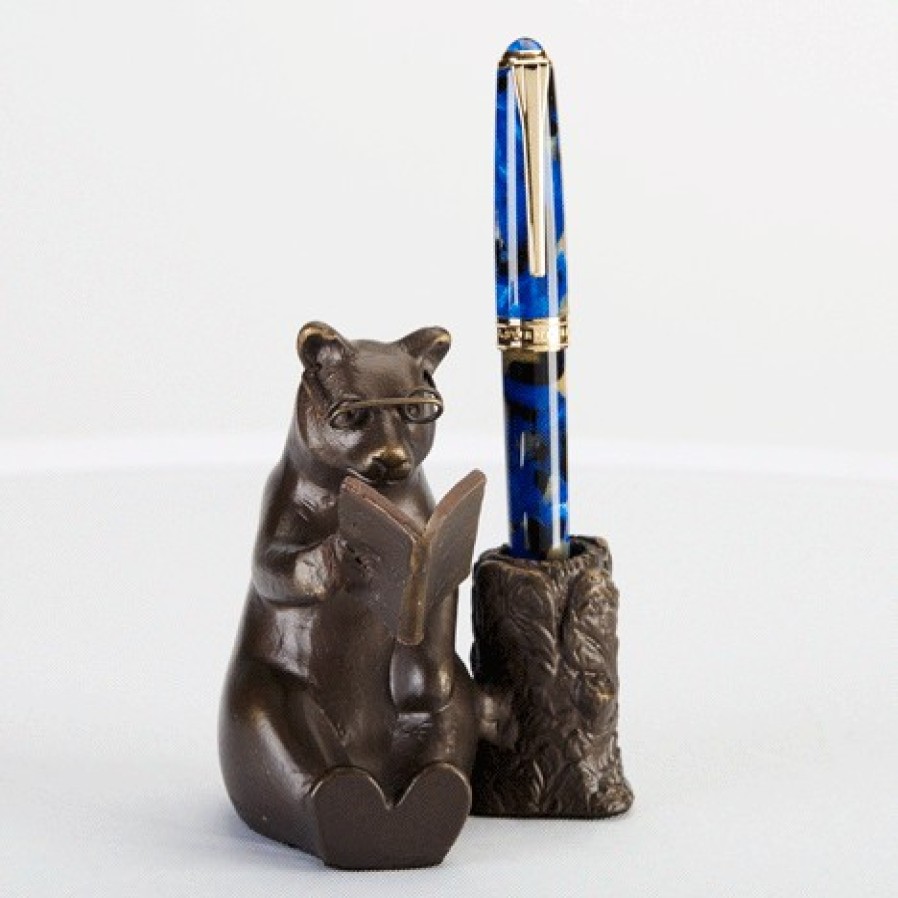 Writing Levenger Cases & Stands | Reading Bear Pen Stand Bronze