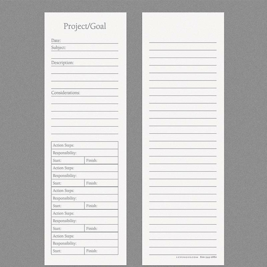 Notebooks & Stationery Levenger Desk Pad & Card Planners | 100 Project Planner Bookmark Cards